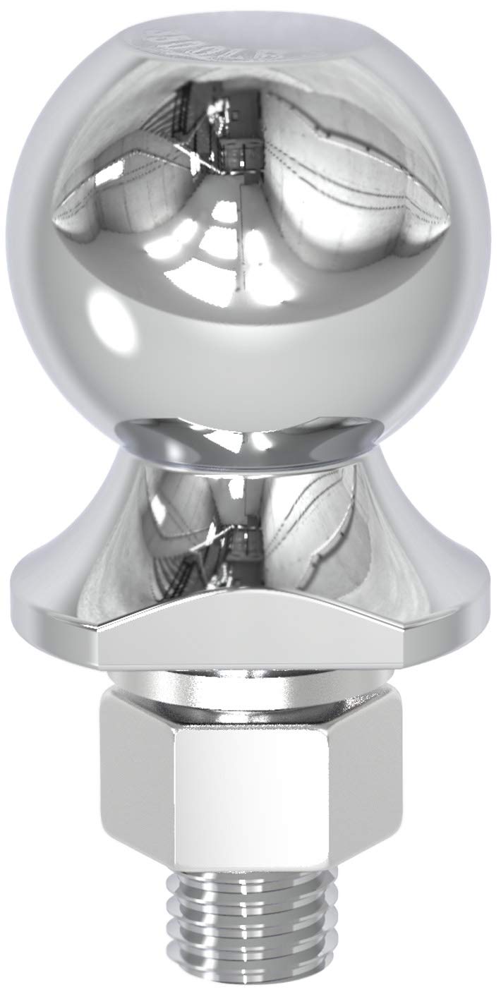 BIG RED ATRLY2019R Torin Trailer Hitch Ball, 2 Inch Diameter, 1.75 Ton (3,500 lbs), 3/4 x 1-3/4-Inch Shank, White - Image 1